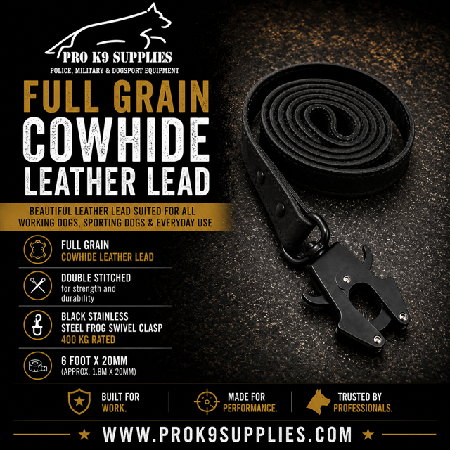 Leather Lead Frog Swivel 6ft