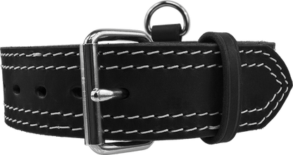Leather Collar with Flat Handle 2" Made in USA Mil Spec