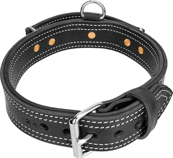 Leather Collar with Flat Handle 2" Made in USA Mil Spec