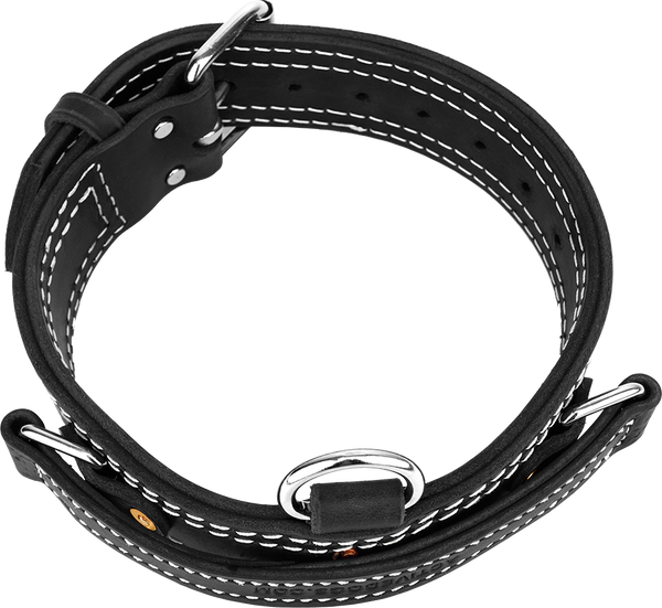 Leather Collar with Flat Handle 2" Made in USA Mil Spec