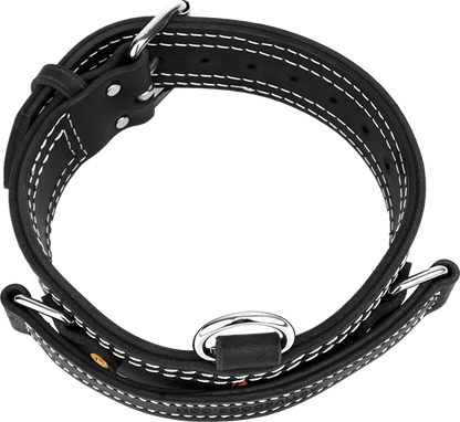Leather Collar with Flat Handle 2" Made in USA Mil Spec