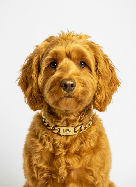 Pro K9 Luxe Gold SMALL DOG Cuban Link Collar 15mm wide