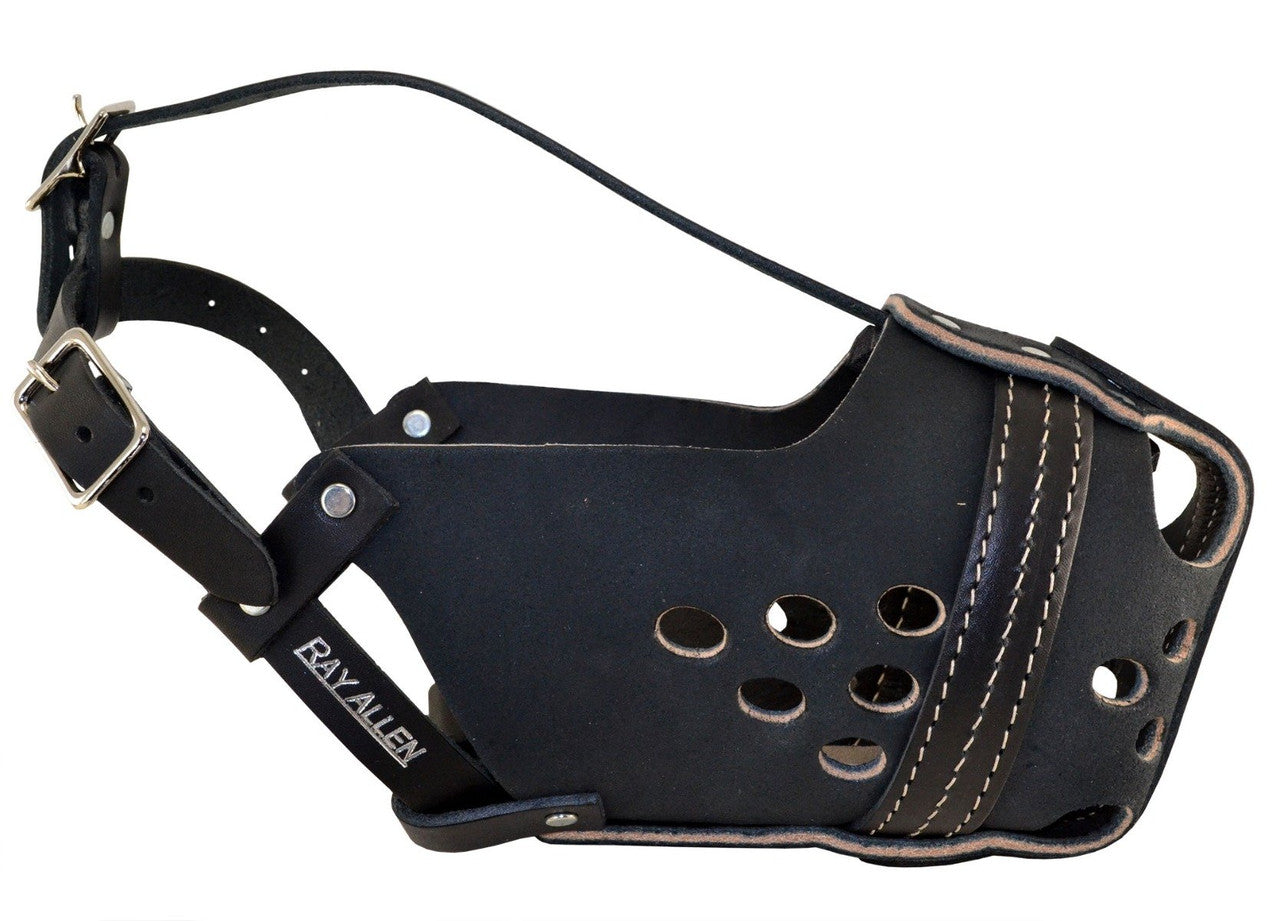 Ray Allen Original RAM Leather Agitation Muzzle BLACK & TAN