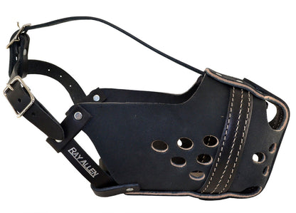 Ray Allen Original RAM Leather Agitation Muzzle BLACK & TAN