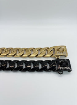Pro K9 Luxe Gold & Tungsten Cuban Link Collar
