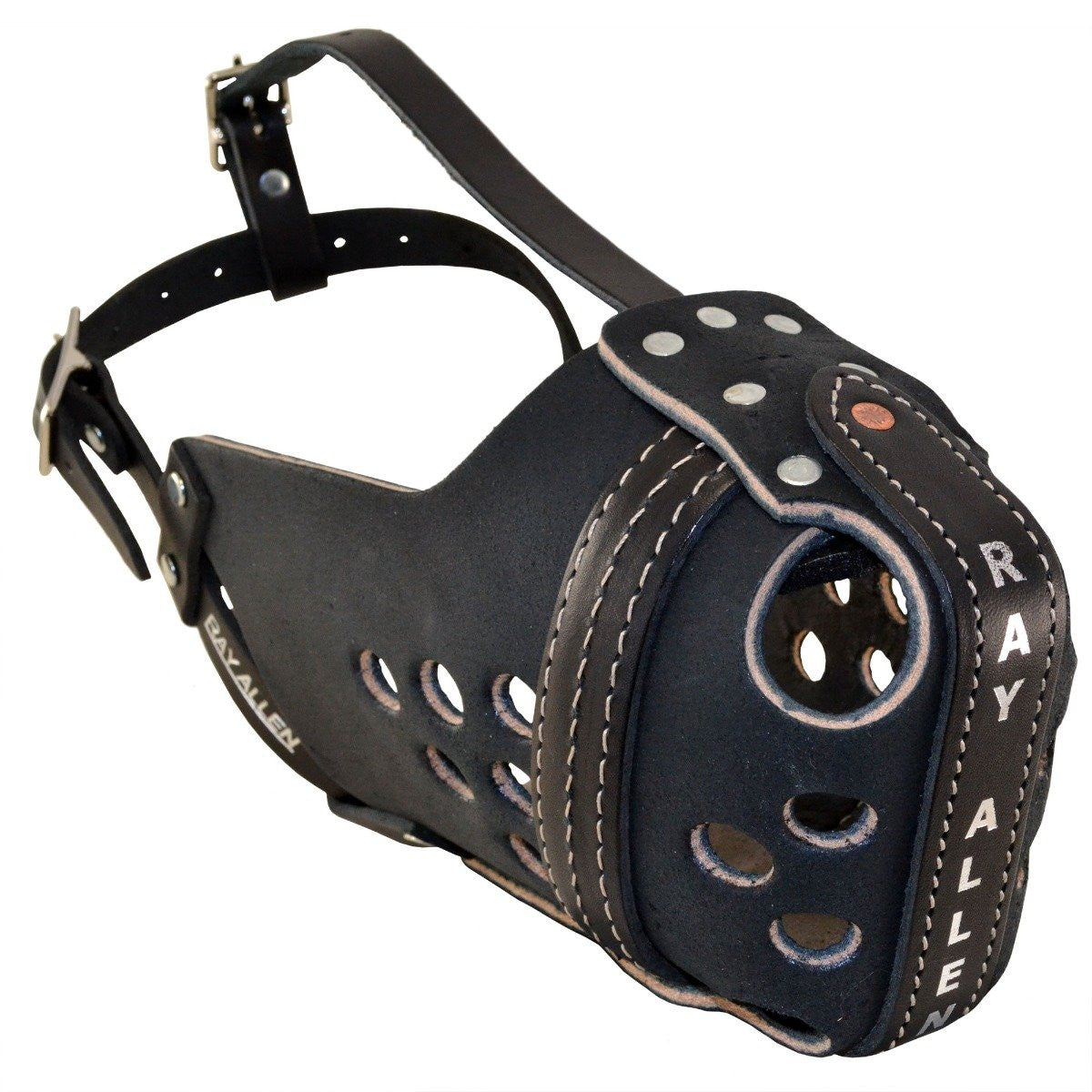 Ray Allen Original RAM Leather Agitation Muzzle BLACK & TAN