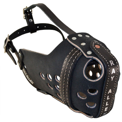 Ray Allen Original RAM Leather Agitation Muzzle BLACK & TAN