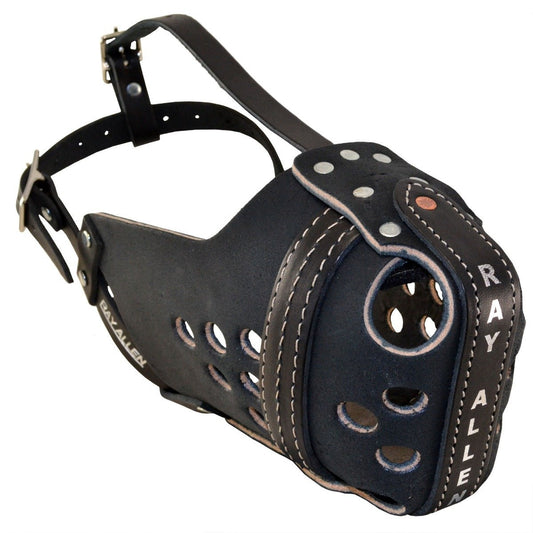 Ray Allen Original RAM Leather Agitation Muzzle BLACK & TAN