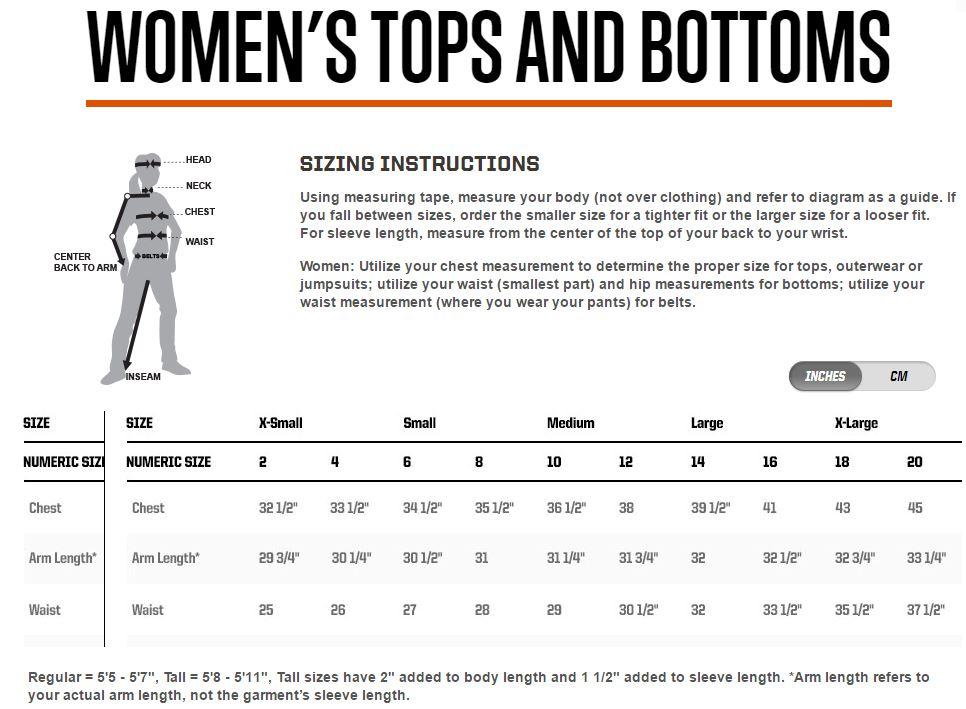 Women S 5 11 Stryke Pants Size Chart